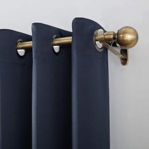 Sun Zero Nordic Theater Grade Extreme 100% Blackout Grommet Curtain Single Panel, 52" x 95", Navy Blue