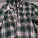 Zontroldy Womens Flannel Plaid Shirts Oversized Lightweight Buffalo Plaid Button Down Shirt Blouse Tops (XX-Large, 01 White Green)