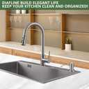 Dish Soap Dispenser for Kitchen Sink, Built in Sink Soap Dispenser Brushed Nickel, Countertop Soap Dispenser Stainless Steel Pump with 47" Extension Tube kit, No Need to Fill Little Bottle Again