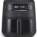 CRUX x Marshmello 8.0 QT Digital Air Fryer with TurboCrisp Technology, Touch Screen Temperature Control, Timer and Auto Shut-off, Fully Programmable, Silicone Liner Included, Black
