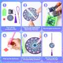 Saillong 16 Pcs Diamond Art Car Ornaments Mandala Diamond Painting Kit Ornament for Car Hanging Suncatchers Charm for Rear View Mirror Double Sided Painting Crystal Gem Garden Decoration Paint DIY Kit