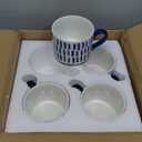 SOUJOY Set of 4 Porcelain Coffee Mugs, 15 Oz Hand Painted Coffee Cups with Handles, Large Glazed Stoneware Mugs for Tea, Hot or Cold Drinks, Best Gifts for Birthday, Thanksgiving, Christmas