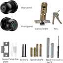eLinkSmart Smart Keypad Door Knob Fingerprint Door Lock Keyless Entry Ball Door Lock for Bedroom Office Apartment with Real Buttons Support Tuya App