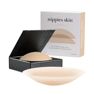 Nippies Nipple Covers for Women - Sticky Adhesive Silicone Pasties - Reusable Pasty Nipple Cover with Travel Box