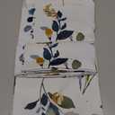 MYSKY HOME Floral Kitchen Tier Curtains 36 Inches Long Grommet Room Darkening Thermal Insulated Half Window Drapes for Small Windows Cafe Bathroom, W52, 2 Panels, Yellow and Blue