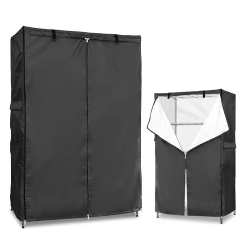 Dalema Wire Rack Covers,Heavy Duty 600D Dustproof Waterproof Storage Rack Covers for Metal Shelves,Storage Shelf Cover with Zipper for Wire Shlef,48''W x 19''D x 72''H,Black