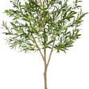Warmplants Artificial Olive Tree, 7ft Tall Fake Olive Leaves Plant with Basket, Indoor Outdoor Faux Olive Topiary Silk Tree for Home Livingroom Office Dcor