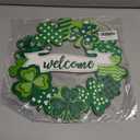 Wooden St. Patrick's Day Decoration Shamrock Door Wreath for Front Door Sign Wall Signs Shamrock Clover Spring Decoration, Irish Sign Welcome Hanging for Home Decor Party Outdoor Indoor Supply