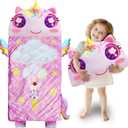 Kids Sleeping Bag, Large Unicorn Slumber Bag for Girls Boys, Portable Nap Mat, Preschool Daycare Kindergarten Birthday Gift 3-12 Yr Child