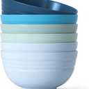 6 PcsUnbreakable Mixing Bowls Unbreakable Salad Bowls, 68 Ounces Microwave and Dishwasher Safe BPA-Free Serving Bowls for Cereal,Salad,Soup,Ramen,Noodle,Oatmeal,Snack Apply to Kitchen,Freezer (Gradient Blue)