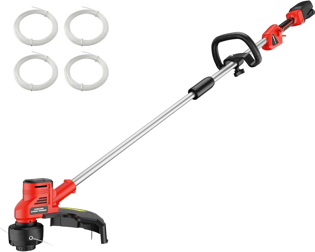 HEINPRO Cordless Weed Wacker Compatible with Milwaukee M18 Battery, 16" Brushless Weed Eater, Grass Trimmer for Lawn Care, Bump Feed, String Trimmer W/ 4 Bulk Trimmer Line Coils(Tool Only)