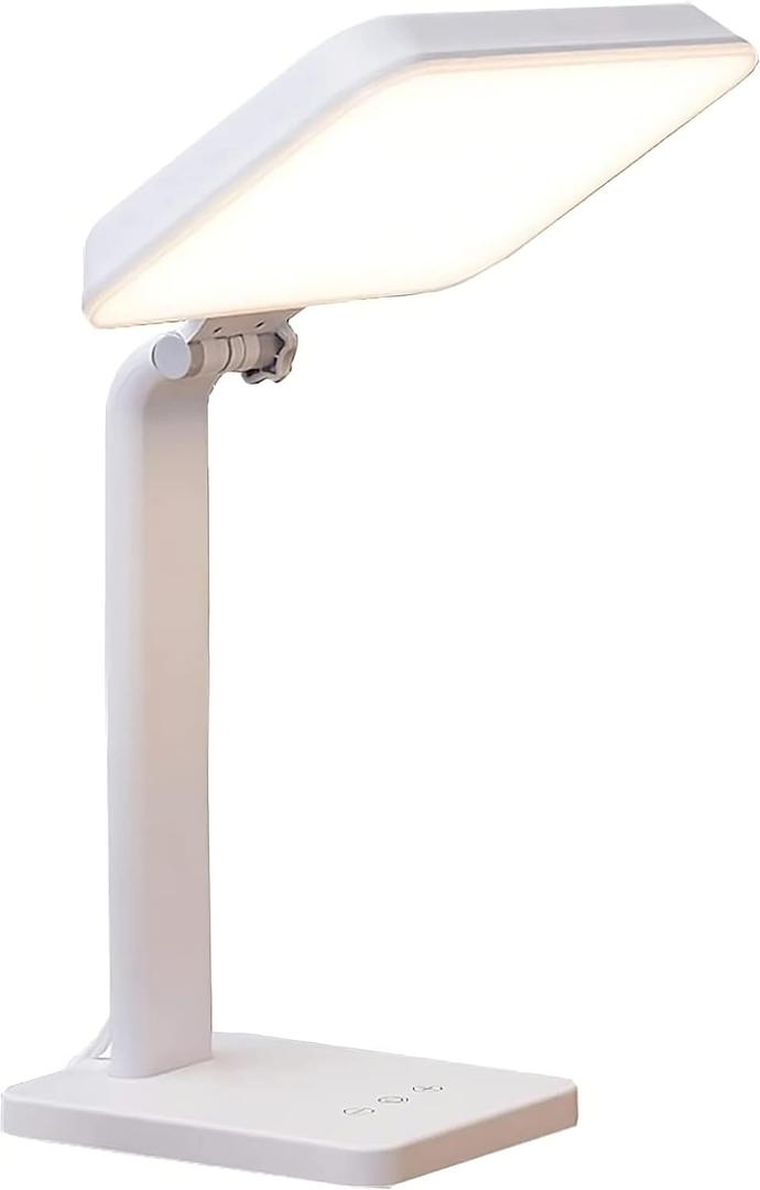 Theralite Aura Bright 10000 Lux Therapy Lamp, Sun Lamp for Light Box Therapy to Fight Low Energy with Adjustable Brightness 4 Light Settings for Sunlight Deprivation for Home and Office Use, White