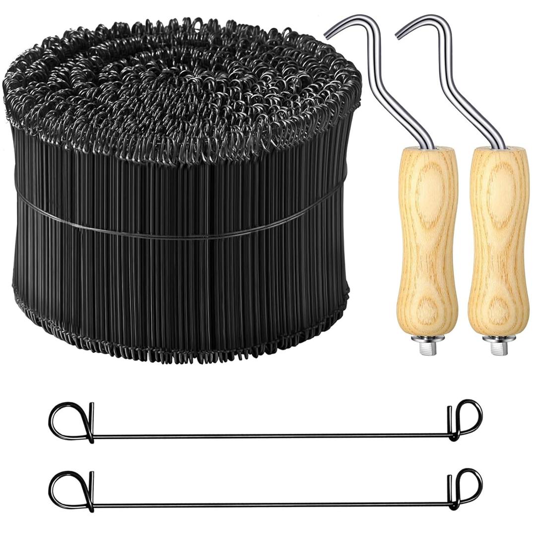 1000 Pcs 16 Gauge Rebar Tie Wire-6 Long with 2 Rebar Tie Tools, Double Loop Annealed Steel Wire for Concrete Construction, Masonry and DIY Projects