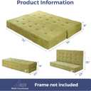 MAXYOYO 8" Foldable Floor Sofa Bed, Tufted Foldable Couch Bed Thick Folding Mattress with Handles, Versatile Folding Sofa Couch for Floor Sleeping, Living Room & Guest Room, Green, Full