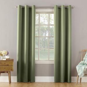 Sun Zero Becca Energy Efficient Grommet Curtain Panel, 40" x 95", Sage Green
