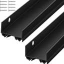 Lineshading 2 Sets Door Sweep Plastic PVC 1 3/4" x 36" Slide on Bottom Exterior Door Seal Strip for Weather Stripping Draft Stopper (Black)