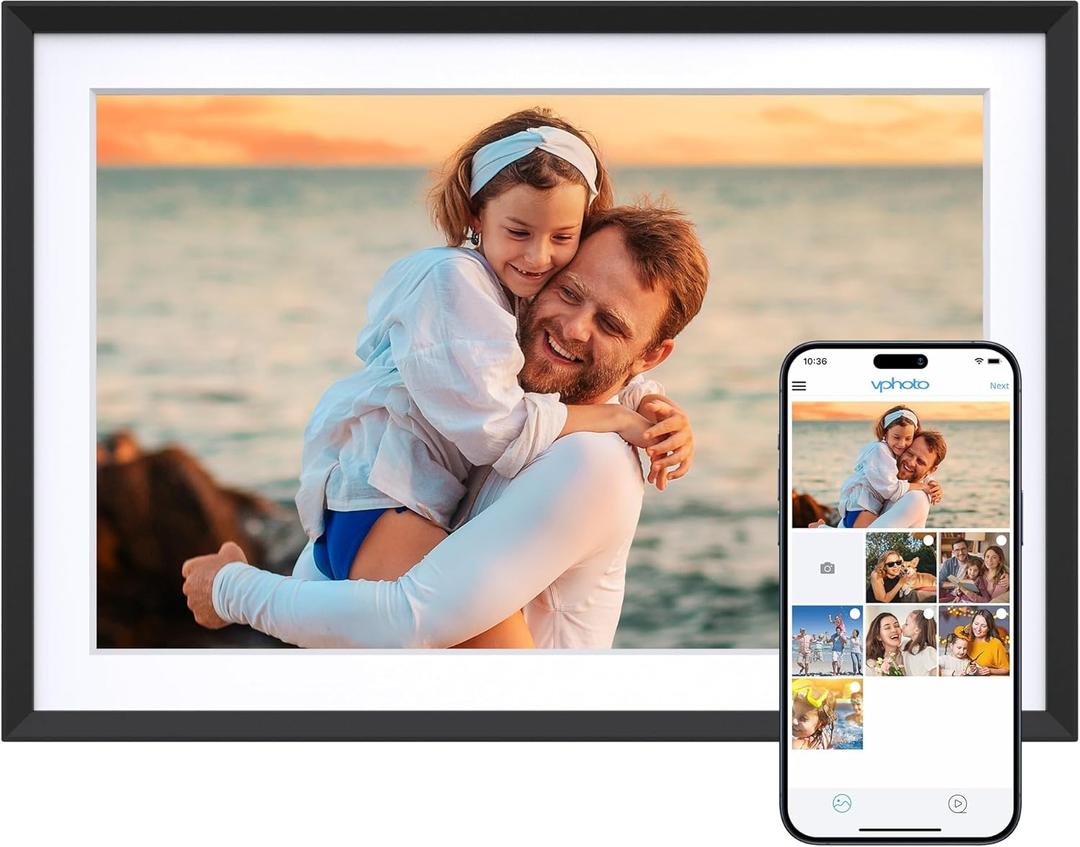 Dragon Touch 10.1'' WIFI Digital Picture Frame - 1280*800 HD IPS Touch Screen Digital Photo Frame Display, Auto-Rotate, Share Photos/Videos Instantly via Free App Best Gifts for Birthday, Wedding, Mom