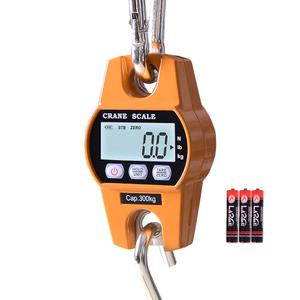 Fuzion Hanging Scale 660lb, Heavy Duty Crane Scale with Large LCD Display, Digital Weight Deer Scale with Hold/Tare for Farms, Hunting, Fishing and Weighing Luggage (Tropical Orange)