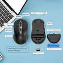 Wireless Mouse for Laptop, PC, Chromebook, Mac, MacBook, Silent Wireless Mouse with USB Nano Receiver, Side Button, 2400 DPI, Anti Slip Roller, 6 Button Ergonomics Cordless Computer Mice - Black Gray