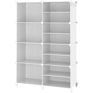 AWTATOS Closet Organizer 8 Cube Storage Shelves Closet Clothes Organizers and Storage Stackable Cubby Shelving for Closet Bedroom Living Room Office White, 30x40cm