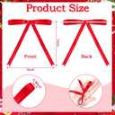 60 Pcs Red Bows for Gift Wrapping, Red Valentines Day Satin Ribbon Bows for Cake Decorating Crafts Treat Bags, 5 x 7 Inch