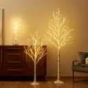 LITBLOOM Lighted Birch Twig Tree with Fairy Lights 4FT 200 LED Lights for Indoor Outdoor Home Christmas Easter Holiday Decoration