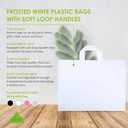 Prime Line Packaging Plastic Gift Bags, Frosted Shopping Bags with Handles for Small Business Essential, Boutique, Large Tote for Retail, Bulk, 16x6x12, 50 Pack