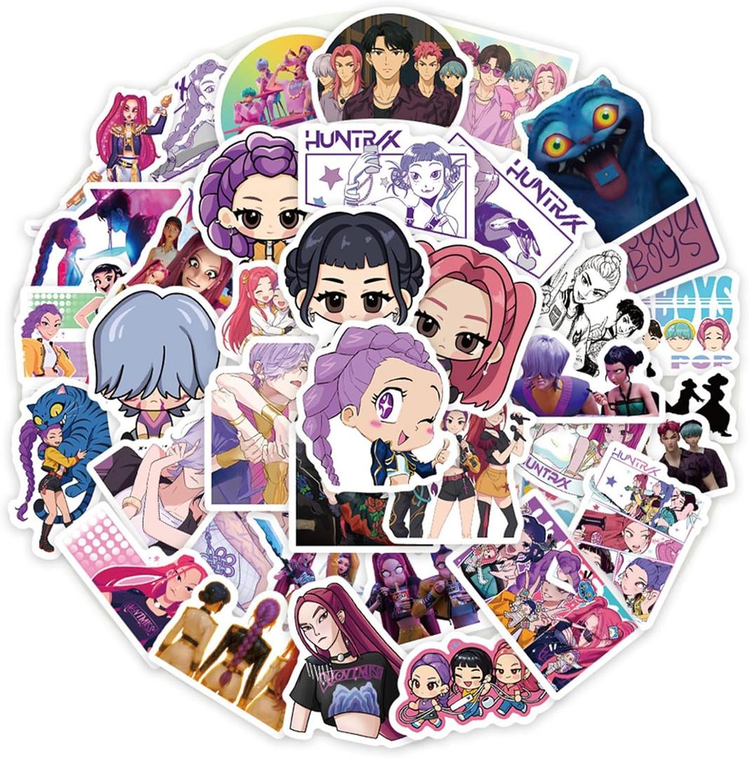 74Pcs Cute Anime Stickers, Cute Cartoon PVC Movie Decals, Perfect for Laptop, Phone Case, Helmet, Water Bottle, Travel Case, Guitar, Ideal Gift for Adults