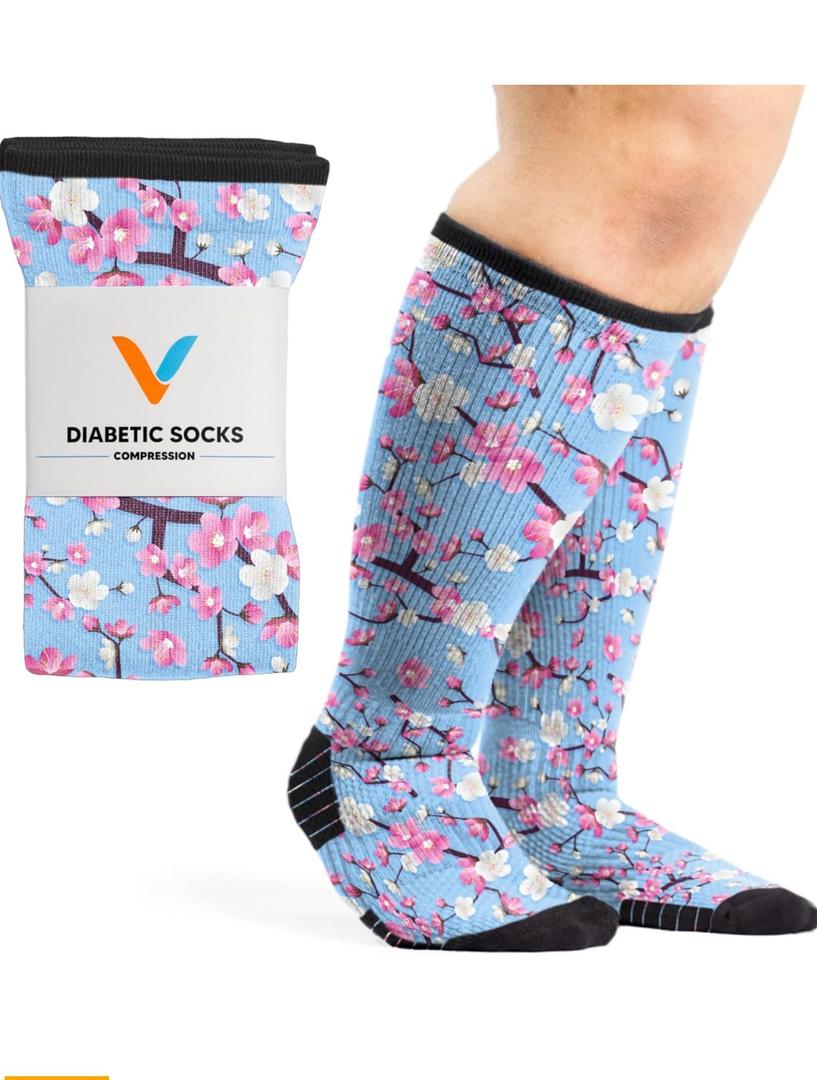 Viasox Compression Socks for Women and Men, Knee High Socks 12-15 mmhg Circulation Support for Flight, Travel, Daily