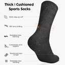 360 Cushioned Thermal Crew Socks Men Women, Thick &Warm Boot Sports Socks Hunting Sking Hiking Home Work Outdoor (L)