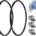 Wheelchair Tires 24”x1”,Wheelchair Rear Wheel Replacement Tire, Universal Flat Free Polyurethane Tire, Urethane Foam, Pyramid Shape, W/Tools and Ties, Universal Replacement 24"tire Parts(1Pir, Black)