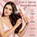 Electric Steam Brush for Hair, Electric Spray Air Cushion Massage Comb with Red Light Therapy, Rechargeable Water Spray Hair Brush, Self-Cleaning Detangling Anti-Static Hair Care Comb