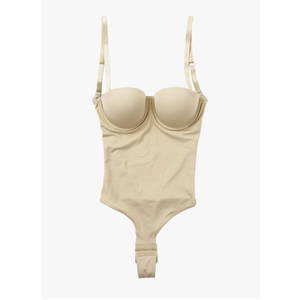 Womens Spandex Backless Underwire Push Up Bra Tummy Control Body Shaper Bodysuit Shapewear Medium