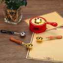 PATIKIL 4" Wax Seal Spoon, 3Pcs Wax Sealing Melting Spoon Painted Wooden Handle Wax Spoon for Wax Seal Stamp Envelope Art Craft Projects, White