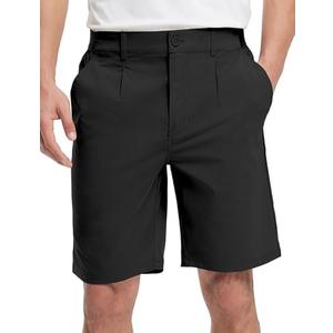 TBMPOY Mens Work Dress Shorts Golf Stretch Waistband Summer Pleated Casual Business Dressy Short for Men with Pockets, Size 34