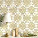 CiCiwind Peel and Stick Wallpaper White and Gold Wall Paper 17.3”×78.7” Geometric Contact Paper Self Adhesive Removable Gold Striped Modern Wallpaper for Bedroom Bathroom