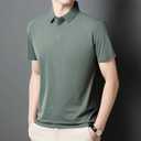Men's Golf Polo Shirts Light Weight Business Casual Athletic Short Sleeve Polos Comfy Breathable Wicking (Green, L)
