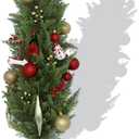 45Inch Outdoor Christmas Tree Stake with 41 Ornaments & Decorations-Weather-Resistant Holiday Lawn Decor-Mini Christmas Tree Ground Stake for Yard Garden Pathway Decor (115CM)