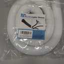 Cable Management Sleeves 1.5in - 2 Pack 4.1ft Split Braided Cable Sleeve White, Wire Organizers for Cords, Hard PE Cord Protectors from Pets, Flexible Cord Wrap Wire Sleeve for Computer Cord Organizer