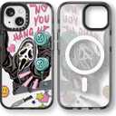 Rosarnnah Magnetic for iPhone 13 Magsafe Case Cute Aesthetic - Durable Shockproof 6.6 ft Drop Impact Phone Case Cover with Funny Fashion Skeleton 6.1"" Black, VV13B001