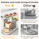 Bread Slicer, 304 Stainless Steel Adjustable Slicing Guide - Foldable for Space-Saving Storage, Durable & Stable, No Crumb Loss, Easy to Clean for Homemade Bread, Bagels & Cakes, 6.7"L x 5.5"W