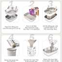 Stainless Steel Sifting Litter Box with Lid, Metal Litter Pan with Scoop for Big Cats Multi Cat, Extra Large Cats Litterbox Odor Control Easy Clean
