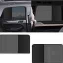 Mandark Car Window Sun Shades, 2PCS Magnetic Vehicle Rear Side Sunlight UV Privacy Protection Cover, Breathable Automotive Block Light Sunshade for Rest Camping, Universal Fit(Back)