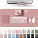 YSAGi Leather Desk Protector, Office Mat, Large Mouse Mat, Non-Slip PU Leather Blotter, Laptop Pad, Waterproof Writing Pad for Office and Home (Pale Mauve, 31.5" x 15.8")