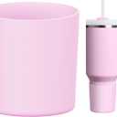 WUQID Higher Silicone Boot Compatible with Stanley Quencher H2.0 & IceFlow Flip & ProTour 40oz 30oz 20oz 14oz, Fit Same Diameter 14oz 20oz 30oz 40oz Tumbler Cups Anti-Slip Bottle Bottom Sleeve Cover (Cherry Blossom)