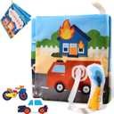 Richgv Baby Books Toys 6-12 Months, Sensory Activity Book Learning Toys Soft Cloth Baby Books Touch and Feel Crinkle Book Infant Stroller Toys