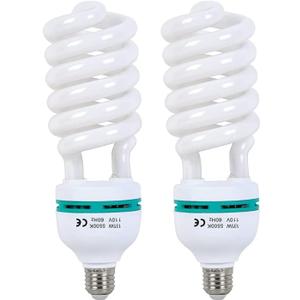 Skytex 2pcs 135W Light Bulb 5500K CFL Daylight Spiral Softbox Lighting Kit Bulb in E27 Socket for Photography Photo