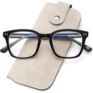 Madison Avenue Retro Square Blue Light Glasses for Women and Men, TR90 Blue Light Blocking Computer Glasses