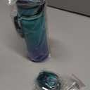 GOSWAG Insulated Sports Water Bottle, 24oz 2 Lids(with Straw/No Straw), Stainless Steel Water Bottles with Paracord Handle, Insulated Bottle with Double-Wall Vacuum Insulation (Green-Blue Ombr)