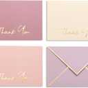 High-end Thank You Cards with Envelopes - 36 PK Heavy-duty Gold Thank You Notes 4x6 Inches Baby Shower Thank You Cards Wedding Thank You Cards Small Business Graduation Funeral Bridal Shower (Dusty Pink)